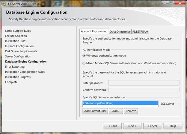 SQL System requirements 25